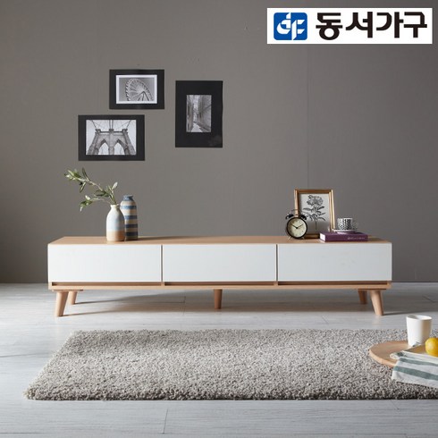 동서가구 착불 에이미 1500 거실장 DF910379, 화이트