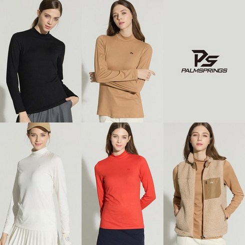 [KT알파쇼핑]23FW 팜스프링스 여성 더블기모터틀넥4종+덤블베스트1종