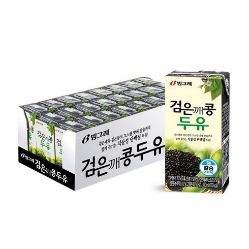 검은콩과볶은귀리48팩검은콩흑임자32팩 - 빙그레 검은깨콩 두유, 190ml, 48개