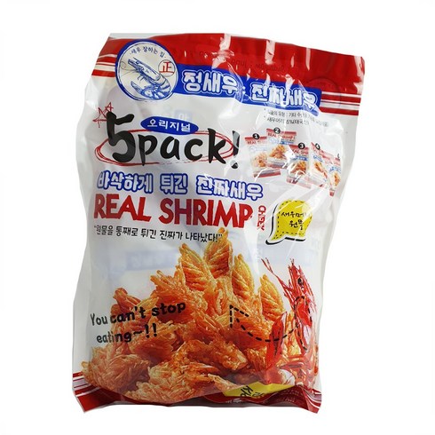 정새우 진짜새우 오리지널맛, 50g, 6개