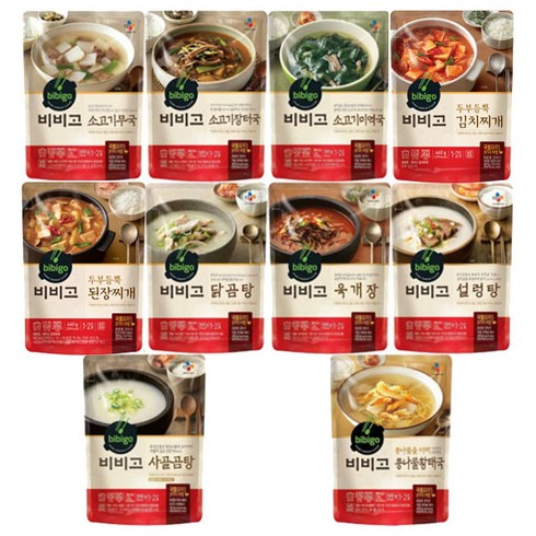 비비고 국 탕 찌개 10종, 1세트, 460g