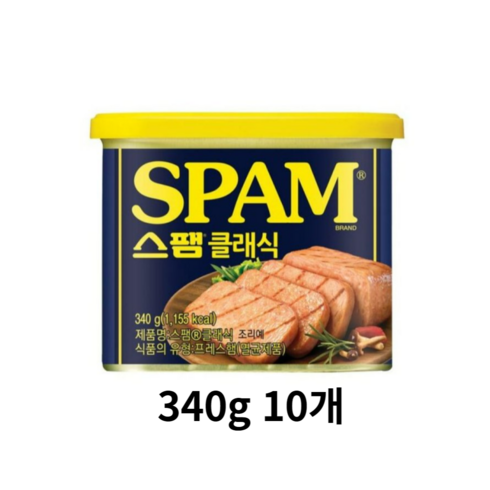 스팸340g - CJ 스팸 클래식 340g 10개 통조림 반찬, 3.4kg, 1개