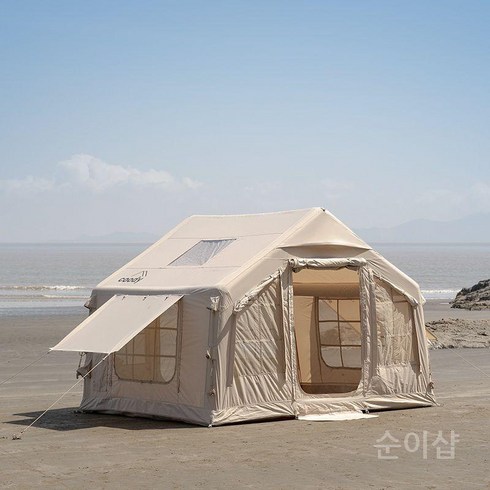 쿠디에어텐트 차박 돔형텐트 에어텐트 쉘터 에어매트 대형 글램핑 가성비 면텐트, 코튼 8 플랫 3.2x2.5
