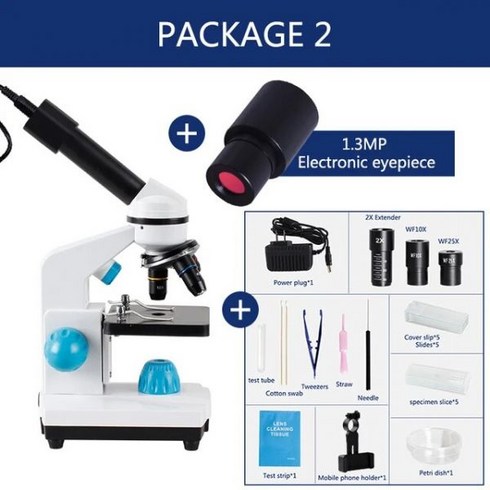 digitalmicroscope - microscope 현미경 줌 2000x 생물학적 HD 마이크로 스코프 13PCS 액세서리 단안 전자 접안 렌즈 학생 연구소 실험실 교육 LED USB, CHINA, US plug and EU plug, package 2