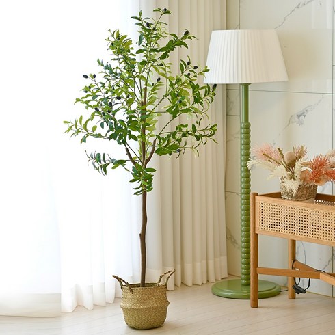 인조나무 - 아르띠콜로 조화 올리브 나무+해초 바구니 세트, 180xm, 1개