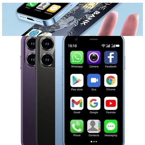 SOYES XS15 3G 미니 스마트폰 팜폰 포켓 휴대폰 공기계 세컨폰 투폰 서브폰, 2GB / 16GB, 블루(Far Sky Blue), 16GB