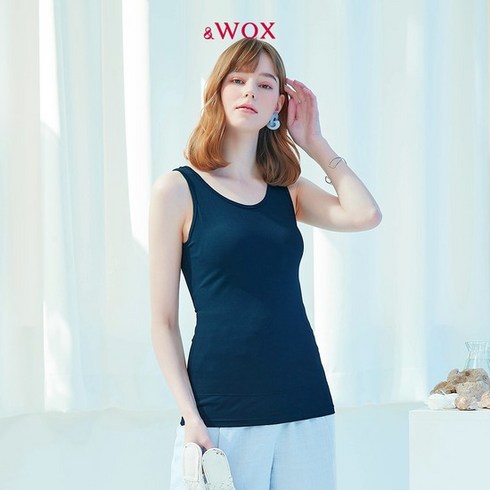 WOX2024 (런닝형브라탑배쏙티 쿨PK 마린패키지 - [왁스] &WOX 쿨PK 브라탑 배쏙티 런닝형 보정속옷 네이비 1종