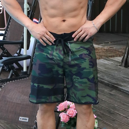 워너빅 남자 밀리터리 수영바지 보드숏 피지크 비치팬츠 수영복 반바지