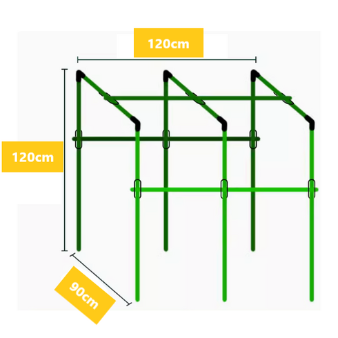 레블루 포도나무지지대 포도지주대 오이 콩 꽃 넝쿨식물 지지대, 길이120cm넓이90cm높이120cm, 1세트
