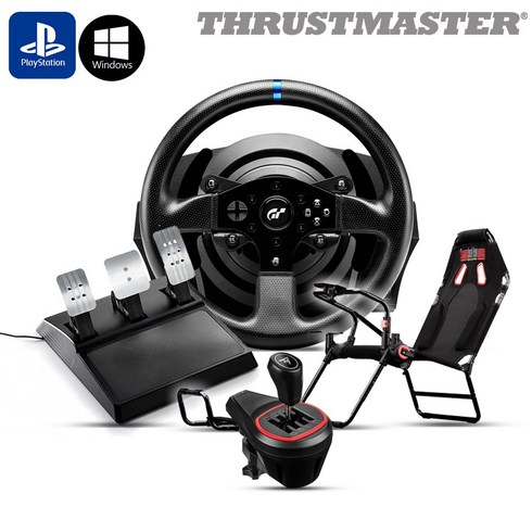 트러스트마스터 T300RS GT Edition 레이싱휠 + TH8S 쉬프터 + GT LITE 레이싱시트(PS5 PS4 PC용), 1개