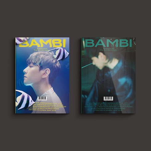 백현 (BAEK HYUN) 3집 미니앨범 [Bambi] (Photo Book Ver.) 밤비, 밤비 버전(노랑), 포스터없음