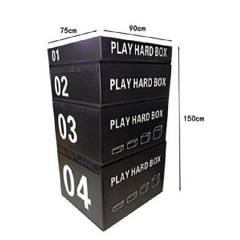 크로스핏 점프박스 스텝 박스 점핑 헬스장 점프운동 점프 체육관 발판 플라이오박스 플라이오, D. 성인 블랙 세트