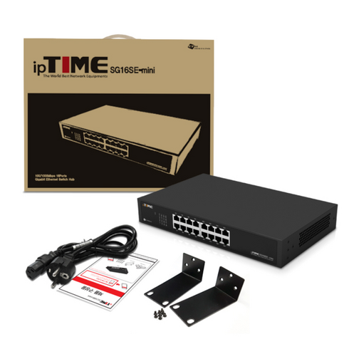 sg16se-mini - [ipTIME] SG16SE-mini [기가16포트 스위칭허브 랙마운트 포함, 기본
