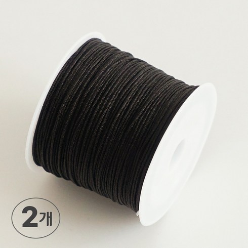 매듭끈 - 나일론 매듭실 매듭끈 0.8mm 팔찌 만들기 재료, 2개, [25번 블랙] x 50m