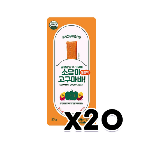 소담미 고구마바 단호박 가벼운간식 23g x 20개, 단품