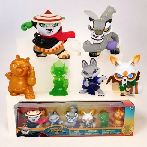 미국 쿵푸팬더 4 피규어 6종세트 포 스승 빌런 약 6.5cm