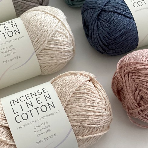 인센스 린넨코튼실 착감기는 프리미엄 뜨개실/ 숄 목도리 옷 뜨기좋은 사계절 린넨 코튼 실, 732 포레스트그린, 1개