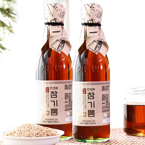 시골기름집 - 시장쏙 전연화 참기름 골드, 2개, 350ml