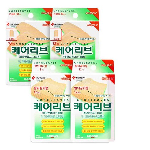 일동제약 케어리브 고탄력밴드 손끝용10매 X 2개 + 발뒤꿈치용12매 X 2개, 케어리브 (손끝용2개+발뒤꿈치용2개)