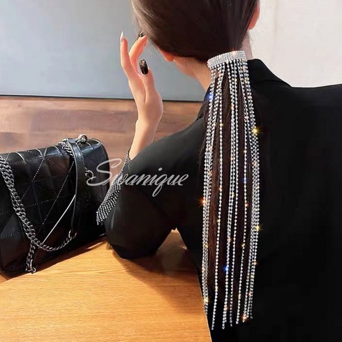 명품헤어핀 - 스와니끄 럭셔리 다이아몬드 드롭 큐빅 머리핀