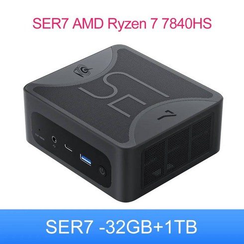 Beelink 미니 PC WLAN 데스크탑 게임 컴퓨터 SER7 7840HS AMD Ryzen 7 DDR5 32GB 1T SSD BT5.2, UK, SER7 7840HS32G1T4번