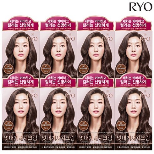 려 우아채 멋내기 새치크림 염색약X8개 새치머리염색 새치전용, 6C 초콜렛브라운, 8개