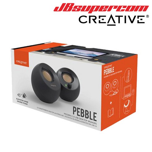 2023년 가성비 최고 페블v3 - 크리에이티브 CREATIVE 페블 PEBBLE 2.0 V2 V3 스테레오 미니 스피커 정품 - JBSupercom, 블랙