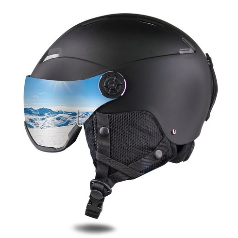 크로니 고글 일체형 스키 스노우보드 헬멧, 매트 블랙