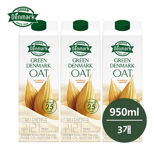 동원 그린덴마크 귀리 950mlx3개 무료배송/비건음료/귀리우유/아침대용/포스트프로, 3개, 950ml, 3개