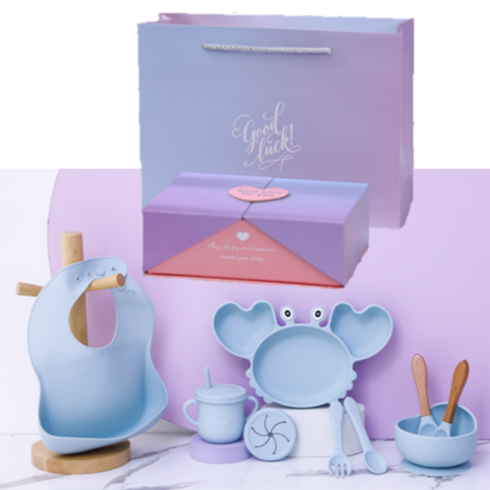 이유식식기세트 - 마이프레셔스 Silicone Baby Feeding Set 식품등급 유아 이유식 식기 흡착식판 6종세트 출산선물 아기선물세트 흡착볼 유아식기 아기식기 유아식판 아기식판 100일선물, 그린세트+고급선물포장