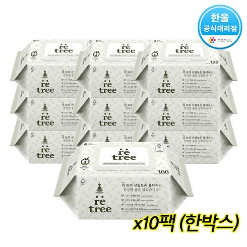 도톰한물티슈캡형 - 리트리 더도톰한 4겹원단 물티슈 캡형 100매 x 10팩, 10개