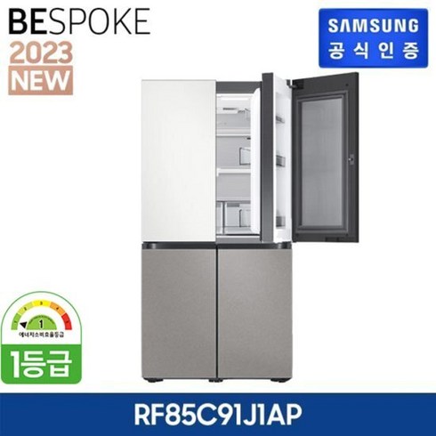 2024년 가성비 최고 rf85c90n1ap - 삼성 비스포크 냉장고 5도어(코타) RF85C91J1AP, 색상:코타화이트 + 바이브 다크 그레이, 단품