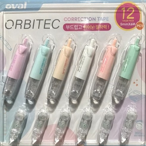 OVAL ORBITEC 수정 테이프 본품6개+리필6개