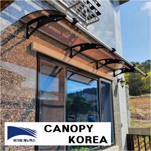 캐노픽스 1000x7000 캐노피 테라스 창문 렉산 처마 비가림 현관 주택 차양 비가리개, 브라운, 세트앙카, 검정, 1개