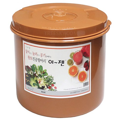 이젠 황토진공 항아리 김치통 밀폐용기-1개/원형-32L (NW-1320)/ 배추16포기/쌀25kg/누름판, 1개