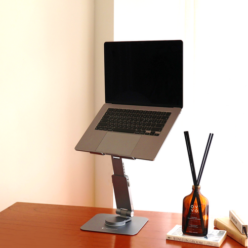 이코노미쿠스노트북 - 이코노미쿠스 노트북 거치대 받침대 회전 6단계 높이조절, 스페이스그레이