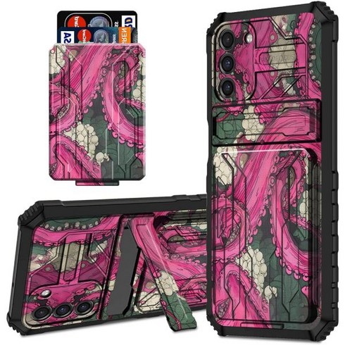 SDFCVBTYU for Samsung Galaxy S23 FE 지갑 케이스 탈부착 신용카드 거치대와 스탠드 킥스탠드 투박한 헤비듀티 충격방지 TPU 보호커버 5G 6.4 US