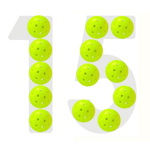 Maxinsk 실외용 40홀 피클볼 공 15개입 세트, 초록색, 1개