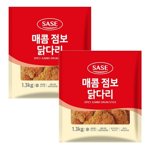 사세 - 사세 매콤점보닭다리 1.3kg 스파이시 후라이드 통닭다리 치킨, 2개