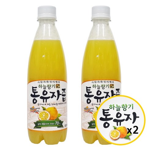 하늘향기 통유자즙 500ml 2개입, 2개