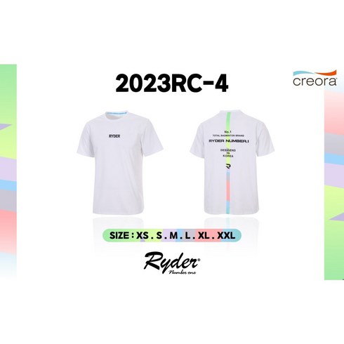 라이더 티셔츠 2023SS 23RC-4 WH 남여공용 코튼라이크 시리즈 배드민턴티셔츠 오남스포츠