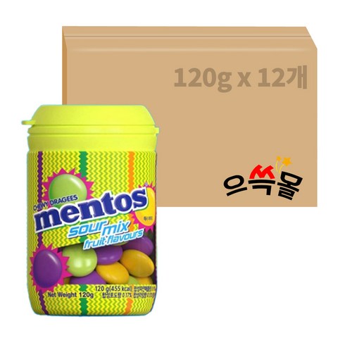 멘토스 사워믹스 바틀, 120g, 12개