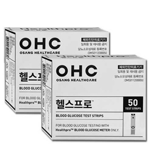 인포피아 헬스프로 혈당측정검사지, 2개, 50매입