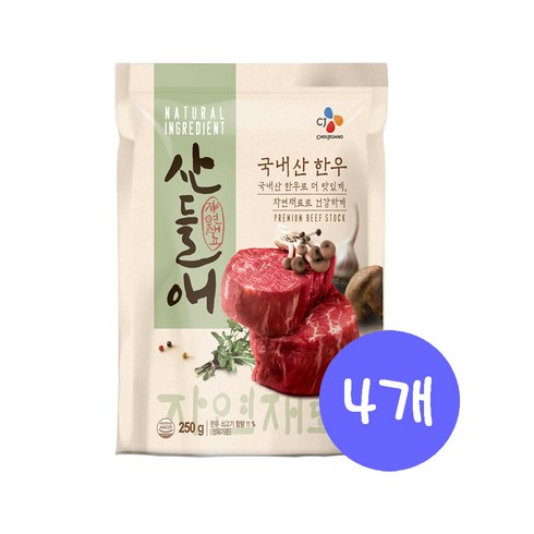 산들애 국내산 한우 조미료, 250g, 4개