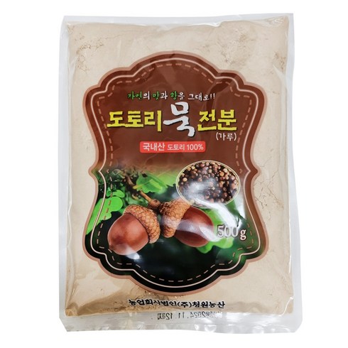 큰산큰강 국산 도토리묵가루 500g 자연산 100% 통도토리를 갈았어요, 1개