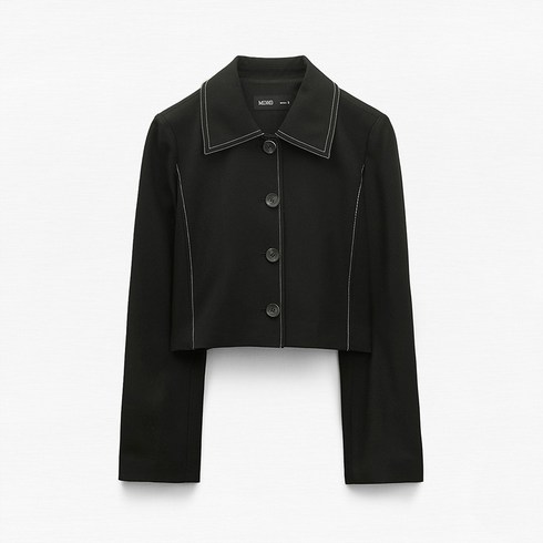 미쏘 여성용 싱글카라 스티치 크롭 자켓