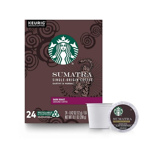 Starbucks Dark Roast K-Cup Coffee Pods Sumatra for Keuri Brewers 96 pods 스타벅스 다크 로스트 수마트라 캡슐커피, 96개입