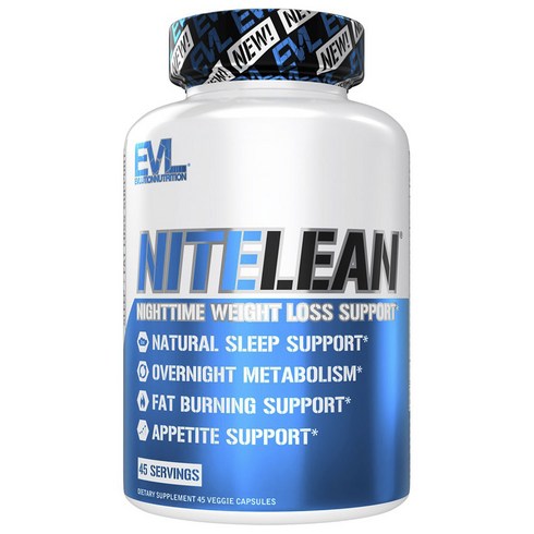 EVLUTIONNUTRITION 나이트린 야간 체중 감량 지원 베지 캡슐, 1개, 45정