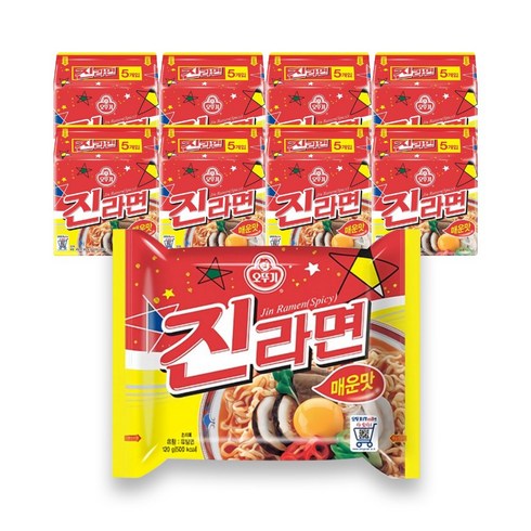 오뚜기 진라면 매운맛 봉지라면 120g 40개 한박스