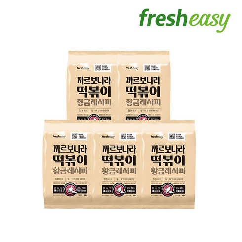 떡볶이 황금레시피 - [프레시지] 까르보나라 떡볶이 황금레시피 870g, 5팩